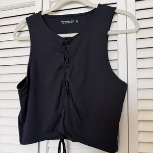 Abercrombie & Fitch Black Lace-Up Tank Top